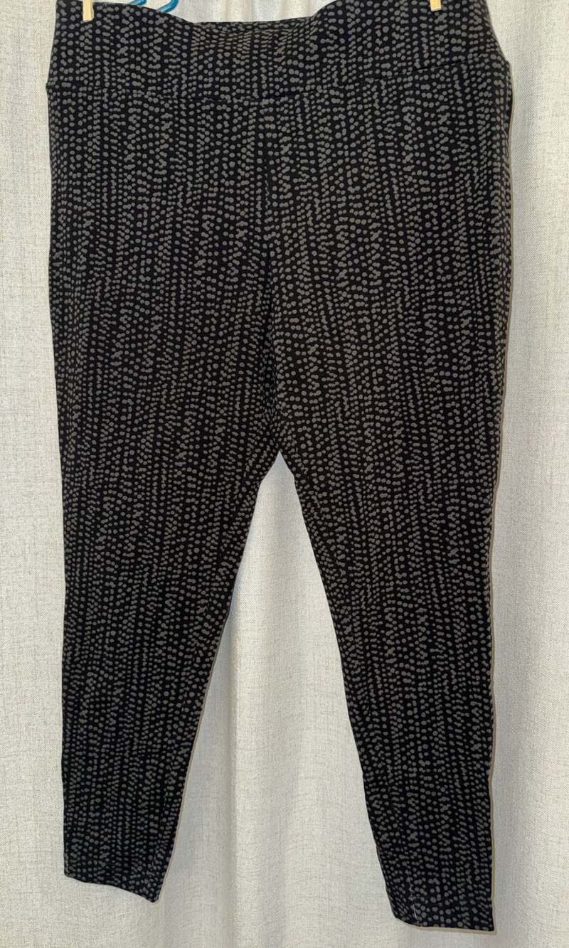 Terra & Sky Core Leggings High Rise 27 Inseam Falling Dots Charcoal Plus 0X 14W